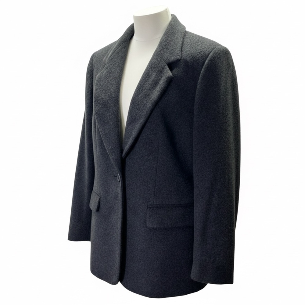 J.G. Hook Gray Wool‎ Cashmere Blend 1 Button Blazer Jacket Coat Womens 8 Casual